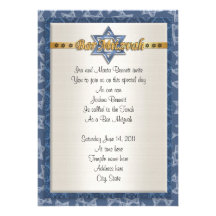 Bleu formel d'invitation de Mitvah de barre