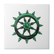 bleu graphique green.png de roue ronde de bateaux carreaux en céramique