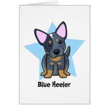 Bleu Heeler d'étoile de Kawaii Cartes De Vœux