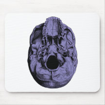 Bleu humain anatomique de base de crâne tapis de souris