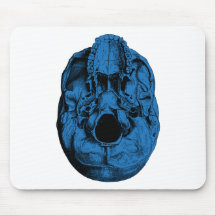 Bleu humain anatomique de base de crâne tapis de souris