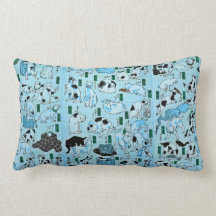 Bleu japonais de carreau de chats de Tokaido Oreillers