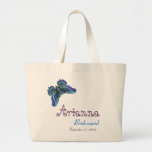 Bleu pourpre de papillon de demoiselle d'honneur sacs en toile