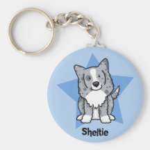 Bleu Sheltie d'étoile de Kawaii Porte-clé