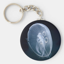 Bleu translucide lumineux de méduses porte-clefs