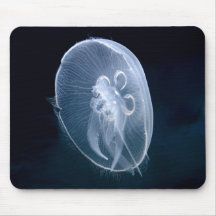 Bleu translucide lumineux de méduses tapis de souris