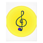 Bleu triple de clef de klaxon avec le cercle jaune faire-parts