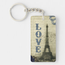 Bleu vintage de Paris | Porte-clef