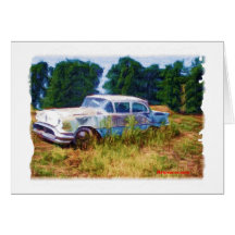 Bleus d'Oldsmobile d'entrepôt de ferraille Carte De Vœux