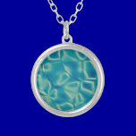 blgr089  PEARLY BLUES GREENS PATTERNS WATER FANTAS necklaces