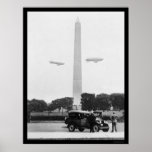 Blimps Near the Washington Monument 1924 Posters