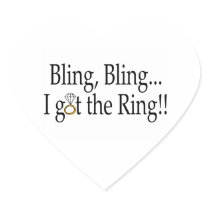 Bling Bling, I Got The Ring Round Stickers