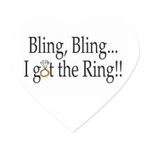 Bling Bling I Got The Ring Wedding Engagement Stickers