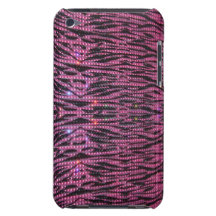 BLING Girly Pink & Black Zebra Graphic Phone Case iPod Touch Cases