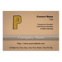 Bling Gold P Business Cards
