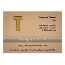 Bling Gold T Business Card Templates