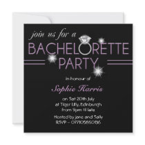 Bling Ring Purple Bachelorette Party Custom Announcement