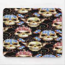 bling skulls mouse mat