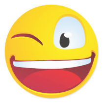 Blinking Smile Round Sticker