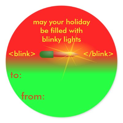 blinky light christmas tags sticker by Nerdly