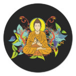 Blissful Buddha Round Stickers
