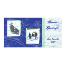 Blizzard Blue and Green Photo card