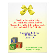 Block Baby Shower Invitation