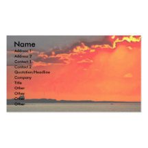 Block Island North Lighthouse at Sunset Painting Business Cards