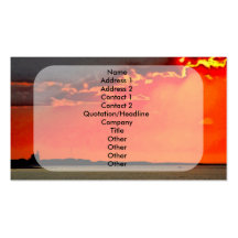 Block Island North Lighthouse at Sunset Painting Business Cards