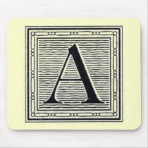 Block Letter "A" Woodcut Woodblock Initial