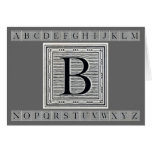 Block Letter "B" Woodcut Woodblock Inital Cards