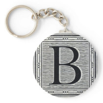 Block Letter "B" Woodcut Woodblock Inital
