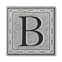 Block Letter "B" Woodcut Woodblock Inital