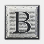 Block Letter "B" Woodcut Woodblock Inital Refrigerator Magnets