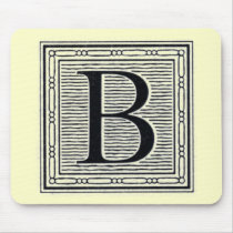 Block Letter "B" Woodcut Woodblock Inital