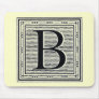 Block Letter "B" Woodcut Woodblock Inital Mousepad