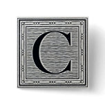 Block Letter "C" Woodcut Woodblock Inital
