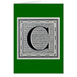 Block Letter "C" Woodcut Woodblock Inital Cards