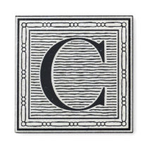 Block Letter "C" Woodcut Woodblock Inital