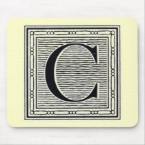 Block Letter "C" Woodcut Woodblock Inital