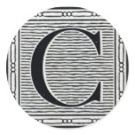 Block Letter "C" Woodcut Woodblock Inital Sticker