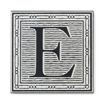 Block Letter "E" Woodcut Woodblock Inital