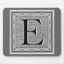 Block Letter "E" Woodcut Woodblock Inital