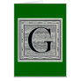 Block Letter "G" Woodcut Woodblock Inital