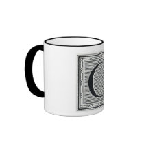 Block Letter "G" Woodcut Woodblock Inital Mugs