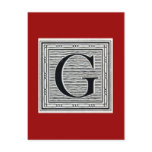 Block Letter "G" Woodcut Woodblock Inital