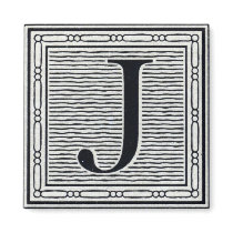 Block Letter "J" Woodcut Woodblock Inital