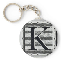 Block Letter "K" Woodcut Woodblock Inital