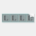 Block Letter "L" Woodcut Woodblock Inital Bumper Sticker