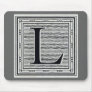 Block Letter "L" Woodcut Woodblock Inital Mouse Pad